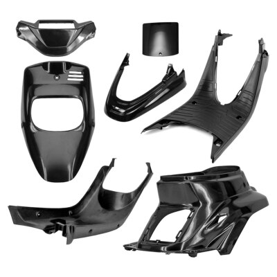 Kit Verkleidung 7 Teile Schwarz Neutral MBK Booster 50 1988 / 1994 Trommelbremse