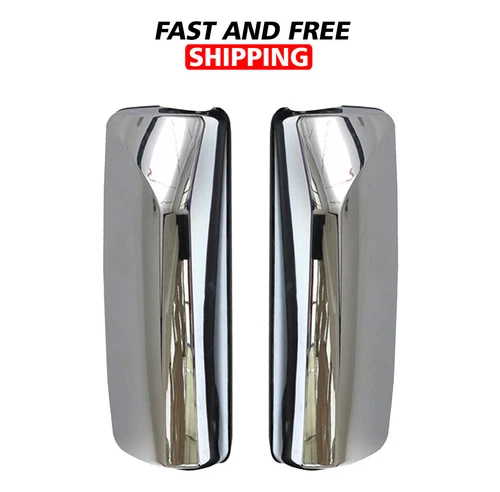 2004 2018 VOLVO VNL MIRROR COVER CHROME CURVED W CB HOLE LEFT RIGHT SET