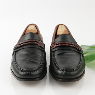 Allen Edmonds Black Brown Braided Newcomb Leather Loafers Men\'s 12 D Allen Edmonds A Loafer Casual Shoes for Men for sale | eBay main image 3