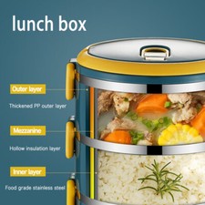 Nueva Fiambrera Multicapa Gran Capacidad Grado Alimenticio Acero Inoxidable Bento Box