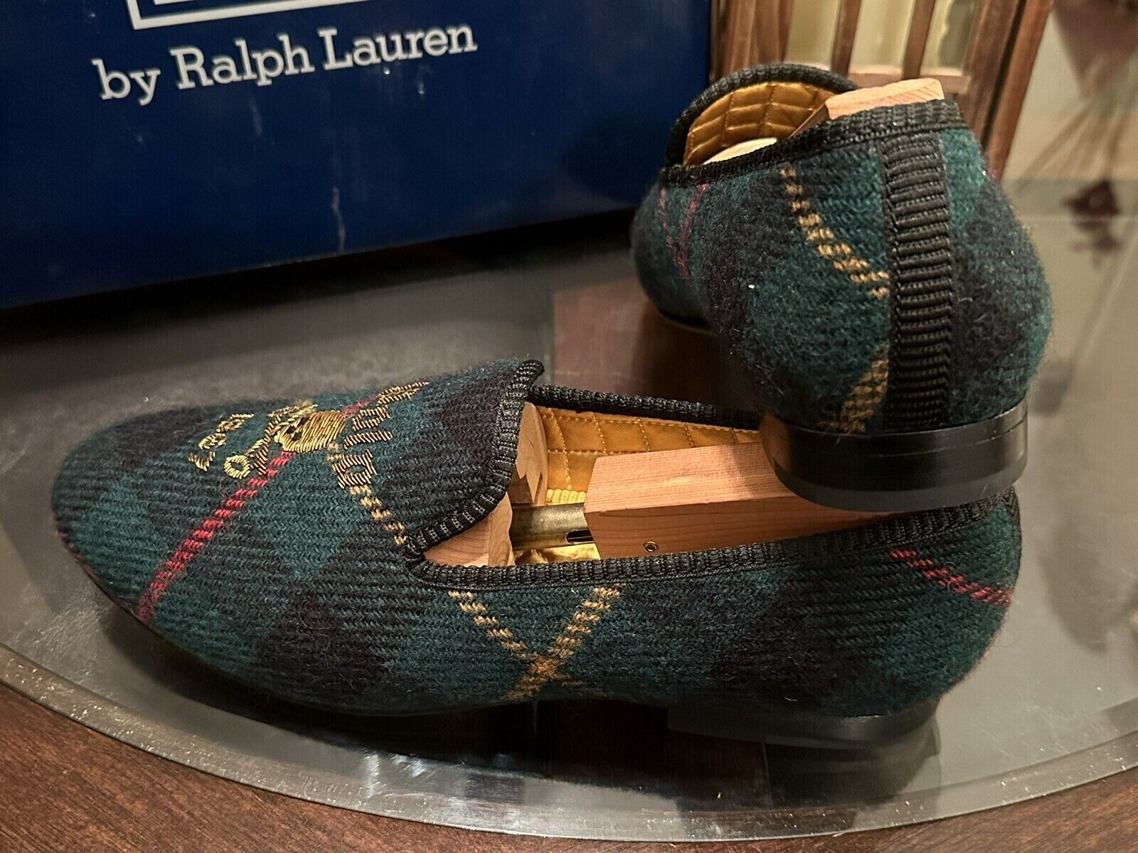 Ralph Lauren Men's Paxton Logo Embellished Wool Slipper-Various Sizes!!