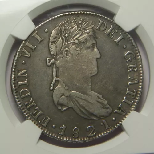 1821 RG 8 Reales:  NGC VF details:  Z 8sR:  Zacatecas Mexico Mint (RARE)