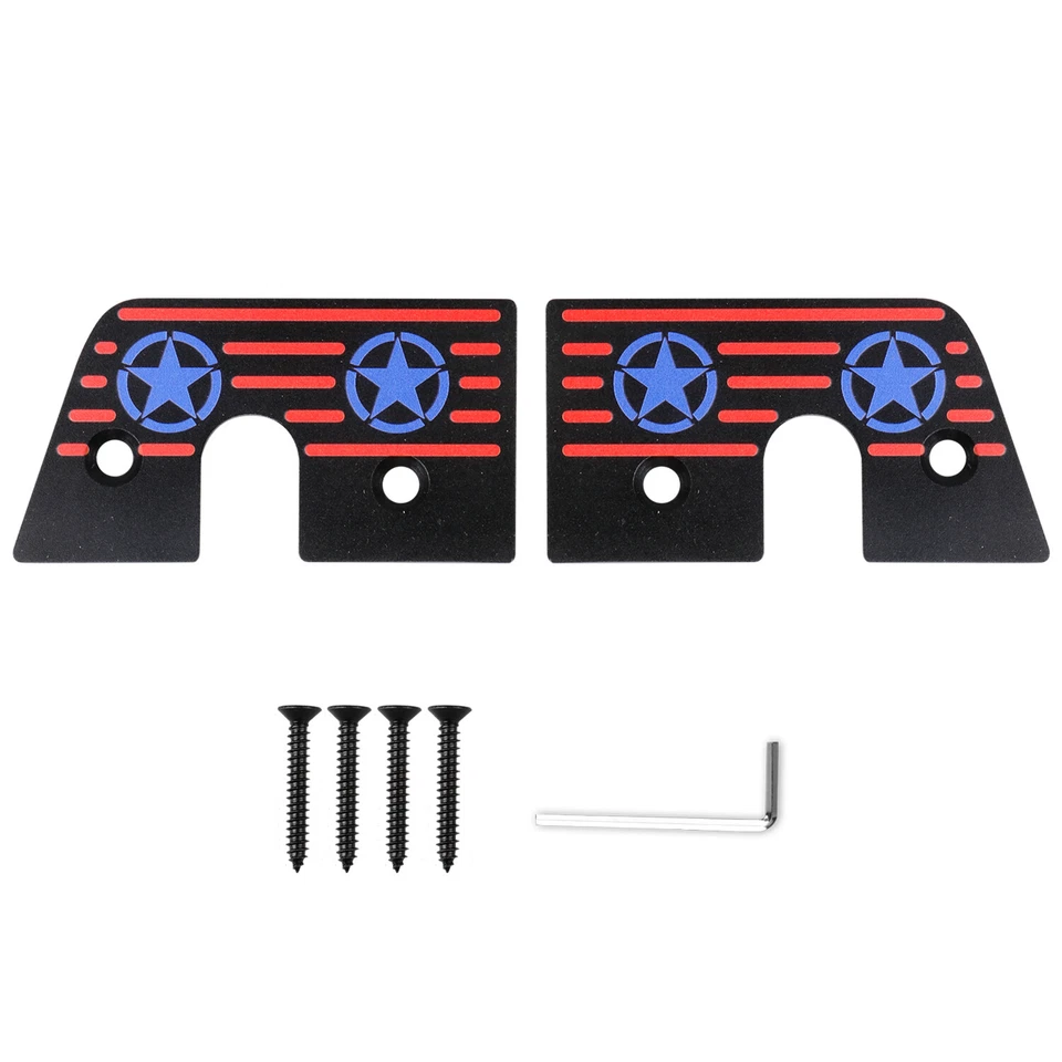 2PCS Star Aluminum Sun Visor Clips Accessories For Jeep Wrangler JL 2018-2024 - Image 3 of 4