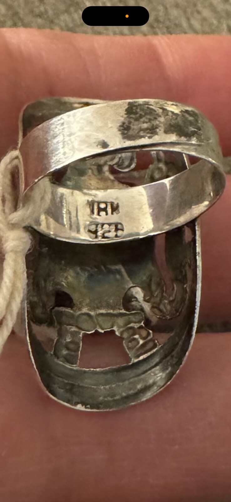 Adjustable 18k Yellow Gold Lama Llama Sterling Silver Ring Bird Lion Head Carve