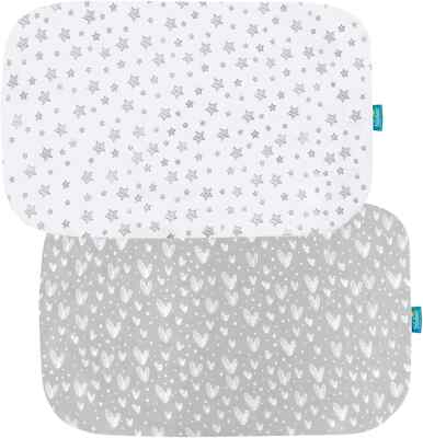 Cotton Pack N Play Fitted Sheets for 4moms Breeze Plus Portable Playard 2 Pack