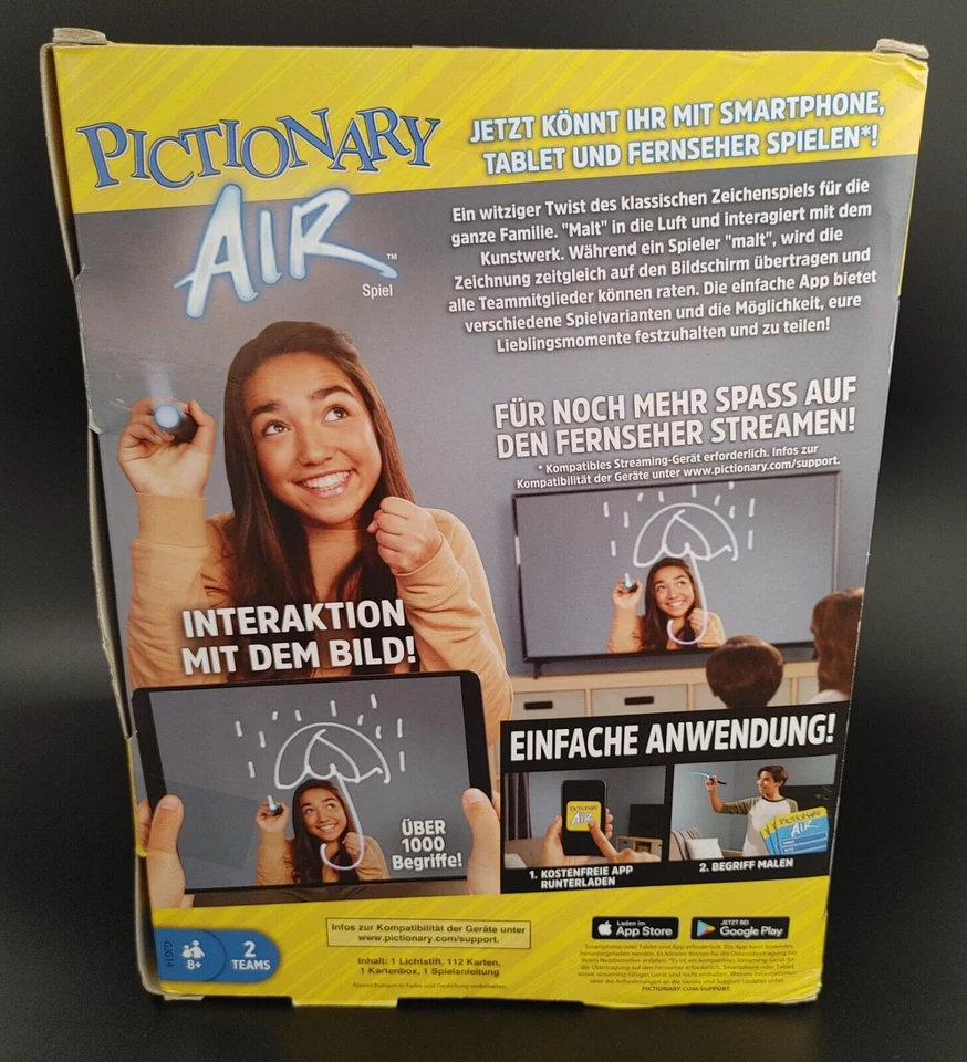 Pictionary Air GERMAN EDITION Classic Family Fun Game Mattel New!! - Image 2 of 4