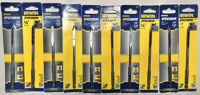 Irwin Speedbor 88804 1/4'' x 6'' Blue-Groove Spade Bits - 10 pcs Random Mix of Old
