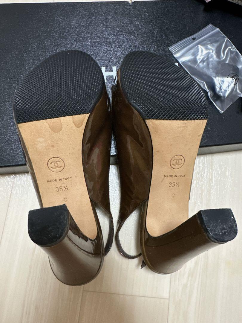 Chanel Pumps Shoes Coco Mark Brown Size 35.5 US About5.5 For Women thumbnail 14