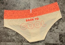 NWT VICTORIA'S SECRET PINK L ORANGE SPECKLED FLORAL LACE RARE HIPSTER PANTIES