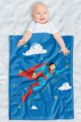 Superman Fleece Baby Blanket, 30''x40'', Up Up and Away