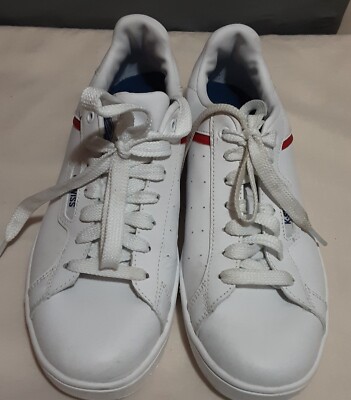 K Swiss White Clean Court II Memory Foam Leather Sneakers