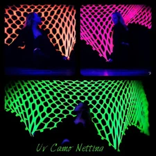 UV 3 Pk Camo Net, mesh net, glow in the dark,ceiling décor, Black Light Tapestry