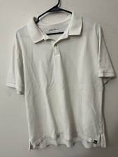 Eddie Bauer Mens Polo Golf Shirt XL White Cotton SS Solid