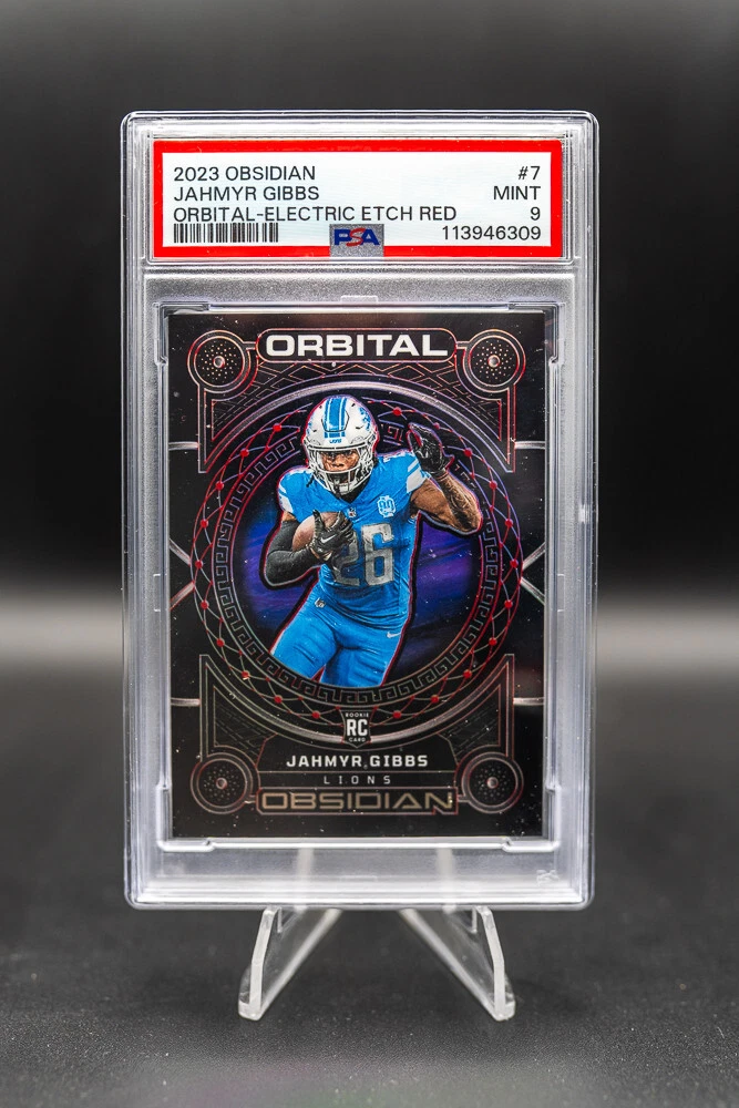 Jahmyr Gibbs Panini Obsidian Orbital #7 Electric Etch Red