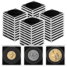 Pcs Adjustable Acrylic Coin Collection Cases with Sponges, Coin Snap Holder, 80