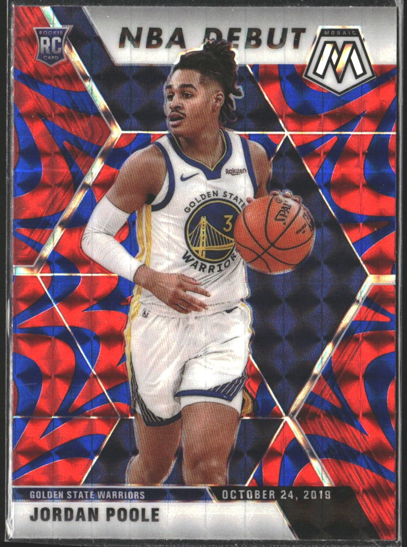2019-20 Panini Mosaic #261 Jordan Poole Reactive Blue