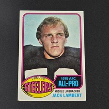 1976 Topps Jack Lambert #220 (RC) Pittsburgh Steelers (Crease)
