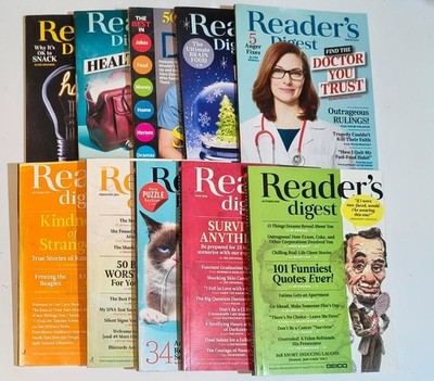 Reader's Digest Magazine's Lot of 10 Mixed Month's and Year's 