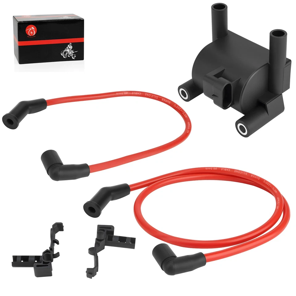 2007 2008 2009 para tren nocturno FXSTB bobina de encendido + cables con kit de tapa de bujía Foto 2 de 4