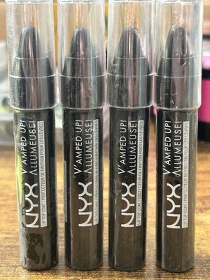 NYX Cosmetics V'amped Up Lip Top Coat Black VUTC01 01 - 4 Pack