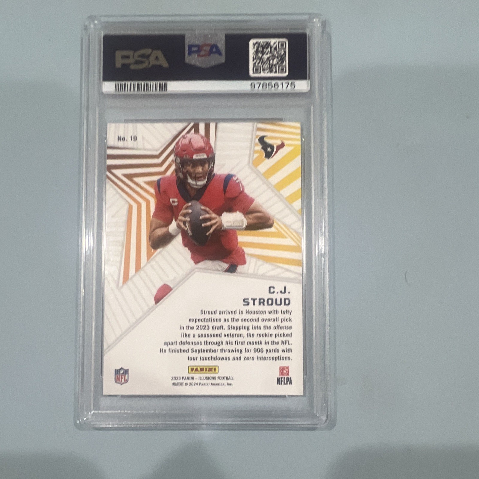 Panini 2023 Illusions Shining Stars C.J. Stroud RC #19 Texans PSA 9 view 2
