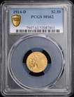 1914-D $2.50 Indian Head PCGS MS62