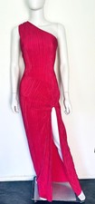 Pretty Little Thing Fuchsia One Shoulder Maxi Dress with Side Split - Size 14