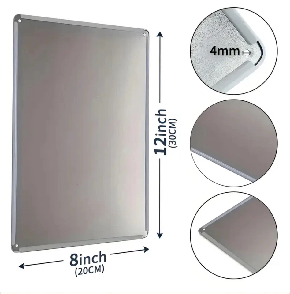 Cincinnati Reds Baseball Sign Metal Tin 8x12 MLB Baseball Bar Man Cave Garage - Image 2 of 2