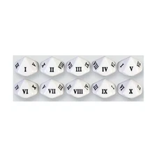 Koplow Dice d10 20mm Roman Numeral I-X White w/Black (6) New