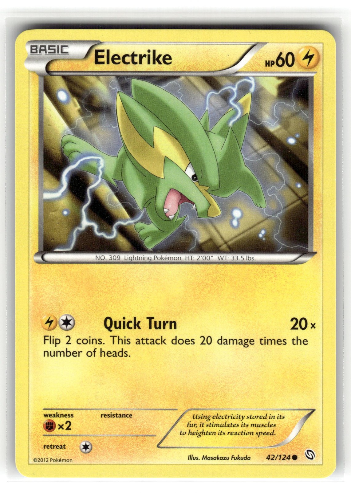 Pokemon: Dragons Exalted Electrike (42) #42/124 Electrike (42)- Common.V05