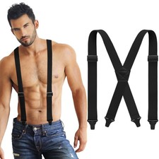 X Back Hidden Suspender Heavy Duty Work Airport Friendly Suspenders Under Clo...