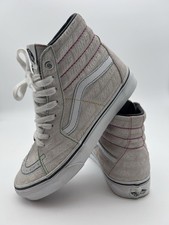 Vans Sk8 Hi Emboss White Skate Shoes Hi Top Men  s 6 Womens 7.5 Barely Worn