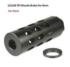 Aluminum 1/2x28 Slant Forward Blow Compensator Muzzle Brake For 9mm