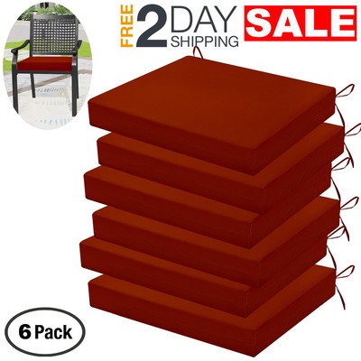 Red Waterproof x 16 Set of Chair Cushions For Outdoor