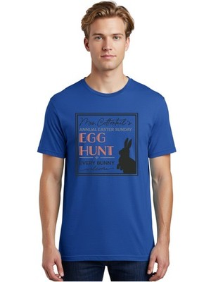 Mrs Cottontails Easter Egg Hunt Mens Graphic Tee,100% Cotton,Casual Summer Wear