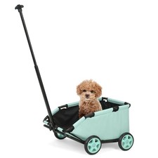 Dog buggy 4 wheels dog cart pet buggy for traveling shopping cart, light green