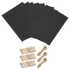 30PCS 6 x 5 Inch Paper Photo Frames with Clips & Strings, Black