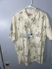 Local Motion Original Aloha Hawaiian Button Down Shirt Men L Short Sleeve