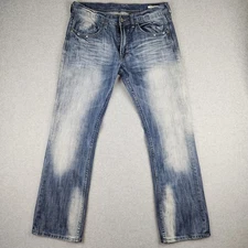 Buffalo David Bitton King Slim Boot Jeans Men's W34 L32 100% Cotton Dark Wash