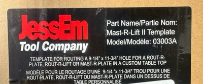 JessEm 03003A Mast-R-Lift II Routing Template for 9-1/4'' x 11-3/4'' Opening