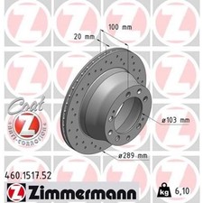 2x Zimmermann 460.1517.52 Bremsscheibe für PORSCHE 944