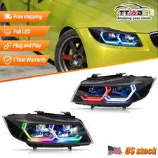 For 2005-2012 BMW E90 E91 325i 328i Sedan Dual Projector Headlights Sequential