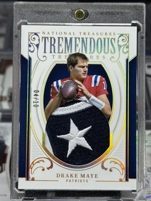 Drake Maye National Tremendous Treasures Gold /10 Star Logo Patch Patriots ❤️💙
