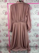 Paris fashion dress vintage flowy rare Romantic Dusty Rose Pleated Midi Dress