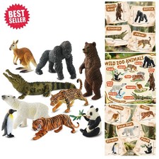 Realistic Zoo Animal Figurines - 9-Piece Play Set for Toddlers' Imaginative Play