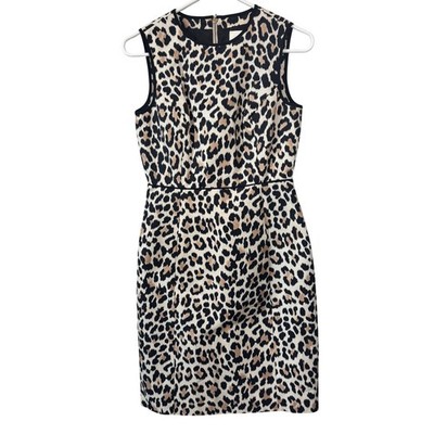 Kate Spade Paulina Leopard Cheetah Animal Print Shift Dress Sleeveless Size 2