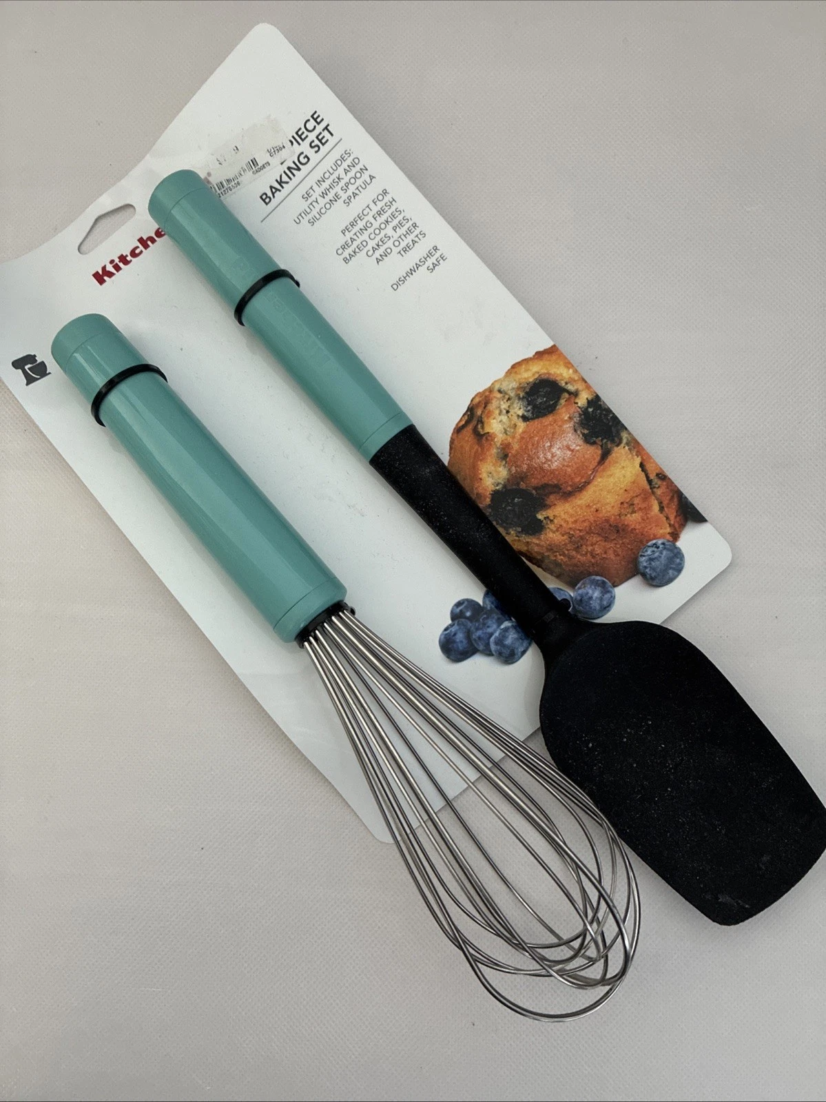 New KitchenAid Aqua Sky HAQA Spoon Spatula & Whisk