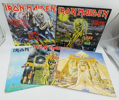VINTAGE IRON MAIDEN VINYL - LOT OF 5 - UNTESTED