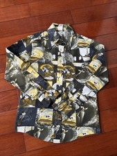 Vintage 70s Kennington Disney Mickey Fantasia Button Down Shirt Medium Disco