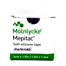 Molnlycke 298400 Mepitac 1.5" x 59" Silicone Tape - 1/BX Exp 4/27